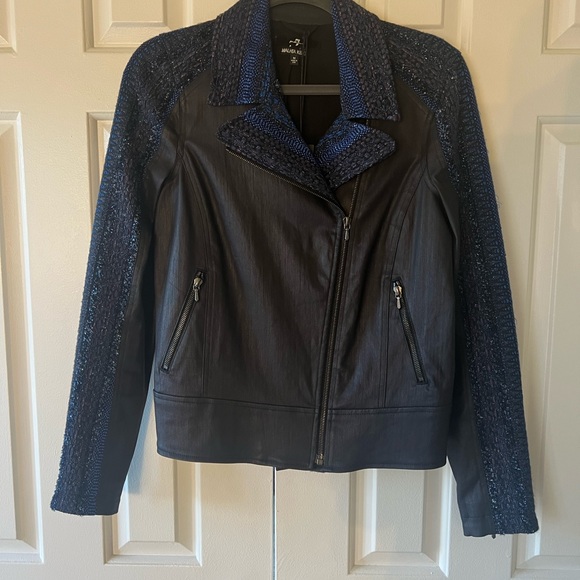 7 For All Mankind / Malhia Kent moto jean jacket. Size Medium. - Picture 2 of 6